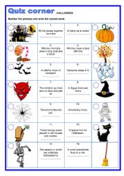 English Worksheet: Quiz corner - Halloween