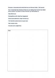 English Worksheet: INFORMAL LETTER 