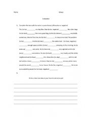 English Worksheet: Simple Present Affirmative / Negative