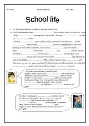 English Worksheet: school life