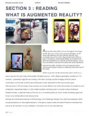 Reading Comprehension about augmented reality