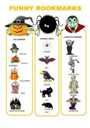Funny bookmarks - Halloween