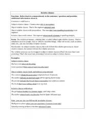 English Worksheet: Relative clauses