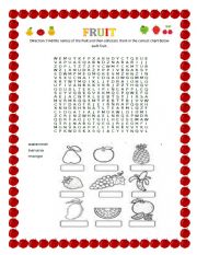 English Worksheet: Fruit