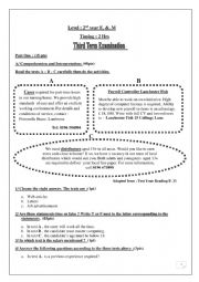 reading worksheet as assessment