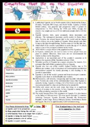 Everything about Uganda (on the Equator).  Reading and/or web-search. + KEY