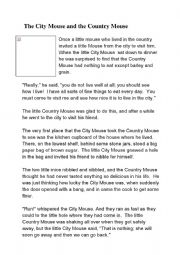English Worksheet: The city mouse and the country mouse