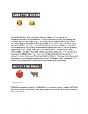 English Worksheet: Guess the brand