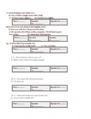 English Worksheet: Mini dialogue