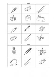 English Worksheet: Bingo School Supplies