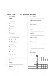 English Worksheet: Days of the Week - Imperatives