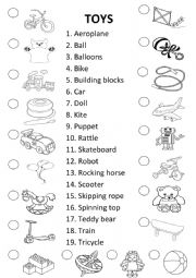 English Worksheet: TOYS