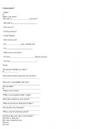 English Worksheet: conversation in English 