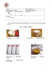 English Worksheet: Quantifiers test