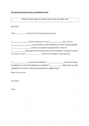 English Worksheet: Writing an informal email