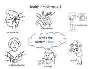 English Worksheet: Health Problems Worksheet - Vocabulary 