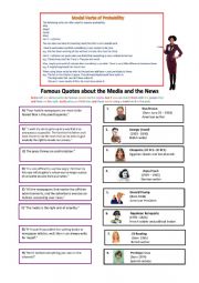 English Worksheet: Quotes about the Media and the News