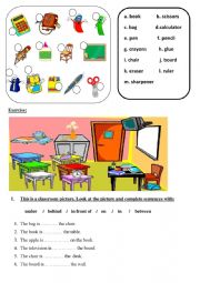 English Worksheet: preposition of place