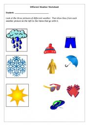 English Worksheet: WEATHER AND CLOTHES