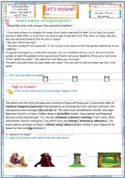 English Worksheet: Lets review 9th form