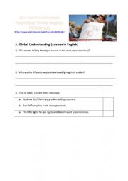 English Worksheet: Guns in the USA - Listening exercise