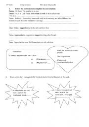 English Worksheet: planning for a picnic