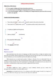 English Worksheet: falling & rising intonation