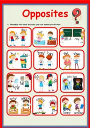English Worksheet: Opposites ( adjectives)