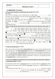 Mid term Test 1 language 