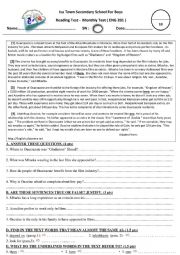 English Worksheet: reading comprehension about Morroco
