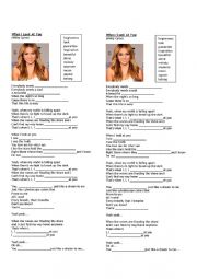 English Worksheet: Song - When I look at you - Miley Cyrus