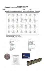 English Worksheet: shopping vocabulary