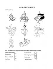 English Worksheet: Healthy habits for kids