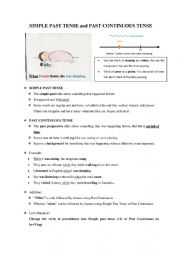 English Worksheet: Simple Past and Past Continuous Tense