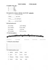 English Worksheet: Initial test 5th grade
