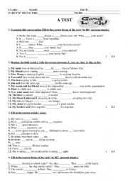 English Worksheet: Grammar test