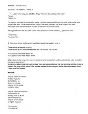 English Worksheet: IMAGINE - THE BEATLES