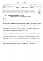 English Worksheet: 8th form test