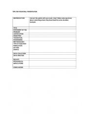 English Worksheet: TIPS FOR THE DEFFENSE OF A RESEARCH PROJECT
