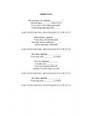English Worksheet: Alphabet family