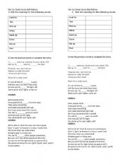 English Worksheet: Get Up, Stand Up. 