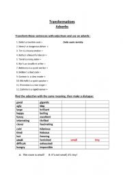 English Worksheet: Transformation