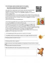 King Midas and the Golden Touch interactive worksheet