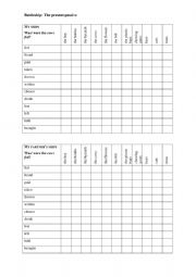 English Worksheet: Present Passive Battleship Game