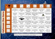 English Worksheet: Halloween Conversation Dice Game