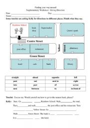 English Worksheet: Showing Direction