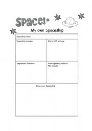 English Worksheet: my ownspaceship