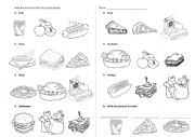 English Worksheet: ESL Kindergarten Lunch Vocabulary Quiz - hamburger, salad, soup, pizza, sandwich, hotdog