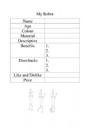 English Worksheet: My Robot