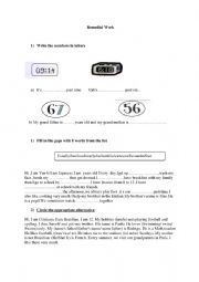 English Worksheet: Remedial work 7 th